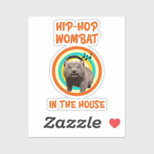 Funny Angesagt hop Wombat im Haus Aufkleber