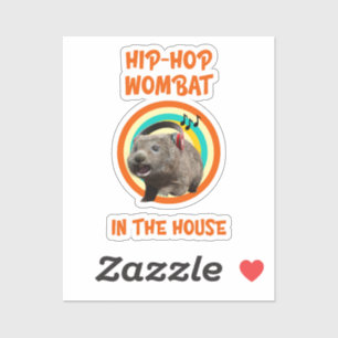 Funny Angesagt hop Wombat im Haus Aufkleber