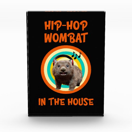 Funny Angesagt hop Wombat im Haus Fotoblock (Vorderseite)