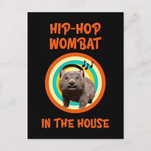 Funny Angesagt hop Wombat im Haus Postkarte (Vorderseite)