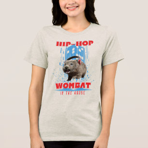Funny Angesagt hop Wombat im Haus Tri-Blend Shirt