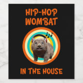 Funny Angesagt hop Wombat im Haus Weinetikett (Einzelnes Label)
