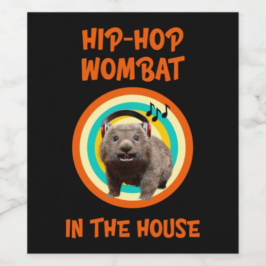 Funny Angesagt hop Wombat im Haus Weinetikett (Einzelnes Label)