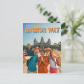 Funny Angkor Wat Cambodia Postkarte (Stehend Vorderseite)