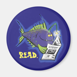 Funny angler Cartoon Magnet