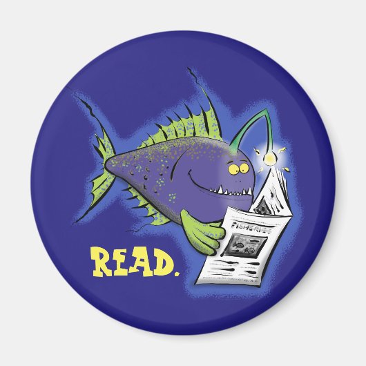 Funny angler Cartoon Magnet (Vorne)