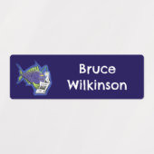 Funny angler Fisch Cartoon personalisiert Etiketten (Design 1)