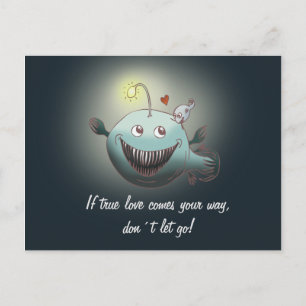 Funny angler Liebe valentine Postkarte