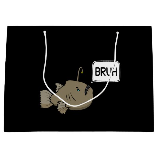 Funny Anglerfish sagt Bruh Große Geschenktüte (Vorderseite)
