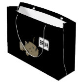 Funny Anglerfish sagt Bruh Große Geschenktüte (Rückseite Schrägansicht)