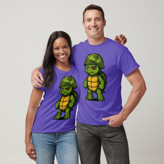 Funny Angry Armyurtle Soldier retro T-Shirt (Unisex)