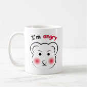 Funny Angry Bear Face Tasse - Minimalistisches Süß (Links)