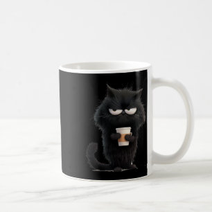 Funny Angry Black Cat T-Shirt Niedlicher Kaffee Lo Kaffeetasse