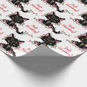 Funny Angry Black Kitten "Bah Humbug" Geschenkpapier (Ecke)