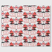 Funny Angry Black Twin Cats "Bah Humbug" Geschenkpapier (Flach)