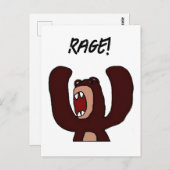 Funny Angry Brown Bär Cartoon - Stresstout Postkarte (Vorne/Hinten)