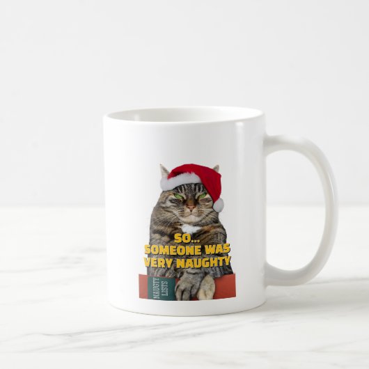 Funny angry cat Christmas Kaffeetasse (Rechts)