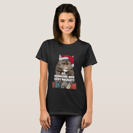 Funny angry cat Christmas T-Shirt (Vorne ganz)