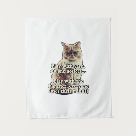 Funny angry cat meme for kitty persons &cat lovers wandteppich (Vorderseite)