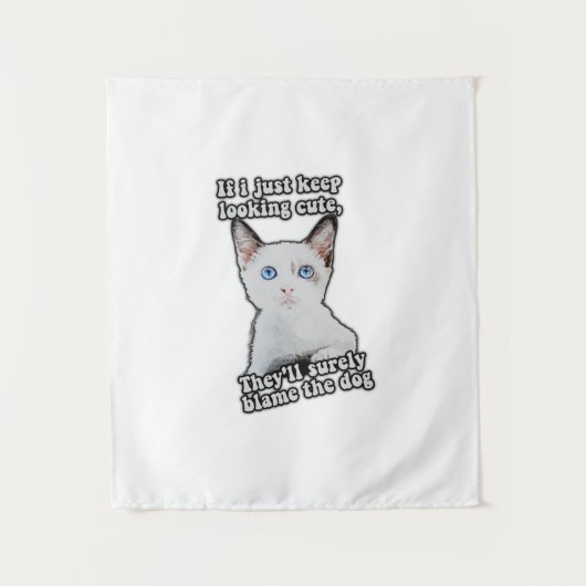 Funny angry cat meme for kitty persons &cat owners wandteppich (Vorderseite)