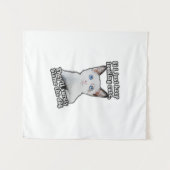 Funny angry cat meme for kitty persons &cat owners wandteppich (Vorderseite (Horizontal))