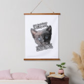 Funny angry Cat Meme für Katzenbesitzer und Liebha Wandteppich Mit Holzrahmen (Schlafzimmer)