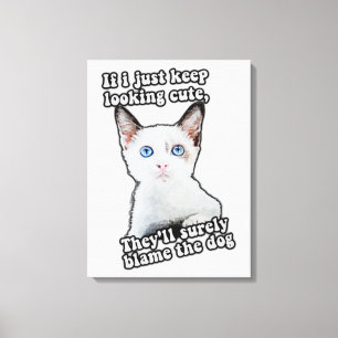 Funny angry cat meme für kitty personen & cat besi leinwanddruck