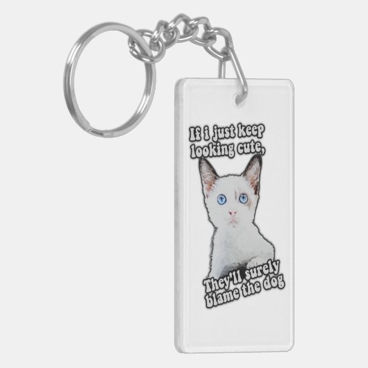 Funny angry cat meme für kitty personen & cat besi schlüsselanhänger (Vorderseite links)