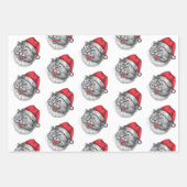 Funny Angry Christmas Santa Hat Cat Geschenkpapier Set (Vorderseite 3)