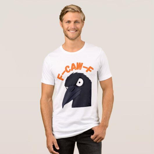 Funny Angry Crow "F CAW F" T - Shirt Design (Vorderseite voll)
