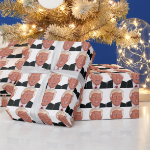 FUNNY ANGRY DONALD TRUMP CHRISTMAS WRAPPPAPIER GESCHENKPAPIER