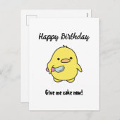 Funny Angry Duck Birthday Feiertagspostkarte (Vorne/Hinten)