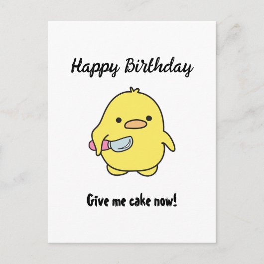 Funny Angry Duck Birthday Feiertagspostkarte (Vorderseite)