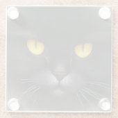 Funny Angry Fluffy Black Persian Kitty Cat Face Glasuntersetzer (Rückseite)