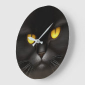 Funny Angry Fluffy Black Persian Kitty Cat Face Große Wanduhr (Winkel)