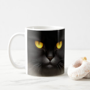 Funny Angry Fluffy Black Persian Kitty Cat Face Kaffeetasse