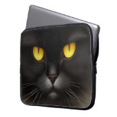Funny Angry Fluffy Black Persian Kitty Cat Face Laptopschutzhülle (Vorderseite Links)