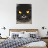 Funny Angry Fluffy Black Persian Kitty Cat Face Leinwanddruck (Insitu (Schlafzimmer))