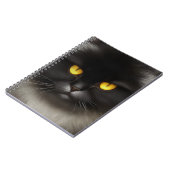 Funny Angry Fluffy Black Persian Kitty Cat Face Notizblock (Linke Seite)