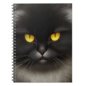 Funny Angry Fluffy Black Persian Kitty Cat Face Notizblock (Vorderseite)