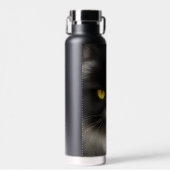 Funny Angry Fluffy Black Persian Kitty Cat Face Trinkflasche (Vorne)