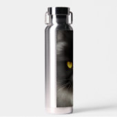 Funny Angry Fluffy Black Persian Kitty Cat Face Trinkflasche (Vorne)