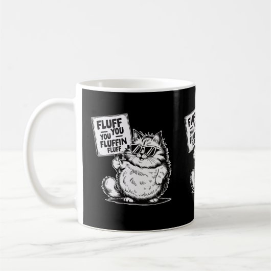 Funny Angry Fluffy Cat Pets Besitzer Cat Mamas & V Kaffeetasse (Links)