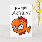 Funny Angry Goldfish Birthday Karte (Gelbe Blume)