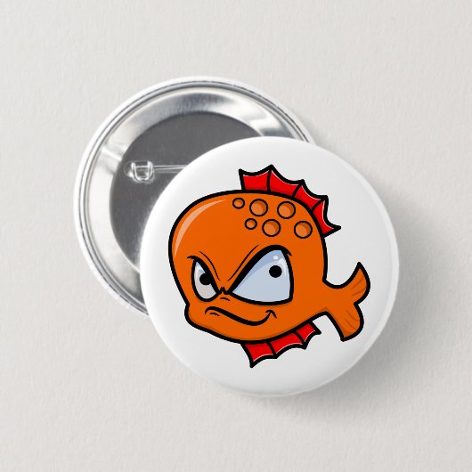 Funny Angry Goldfish Button (Vorne & Hinten)