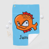 Funny Angry Goldfish Golfhandtuch (Insitu)