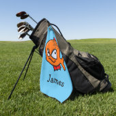 Funny Angry Goldfish Golfhandtuch (Gras)