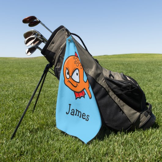 Funny Angry Goldfish Golfhandtuch (Gras)