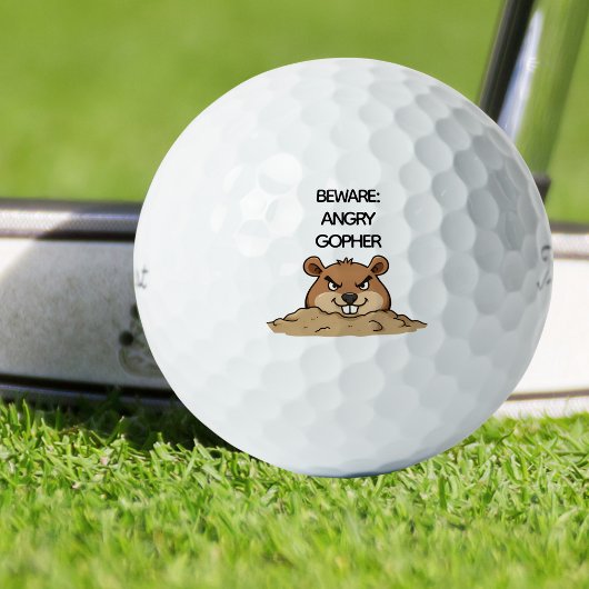 Funny Angry Gopher Golfball