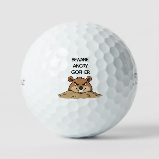 Funny Angry Gopher Golfball (Vorderseite)